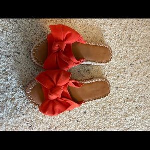 Universal Thread orange slide sandals
